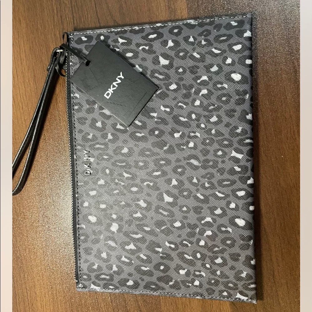 DKNY Leopard Print Wristlet. NWT
